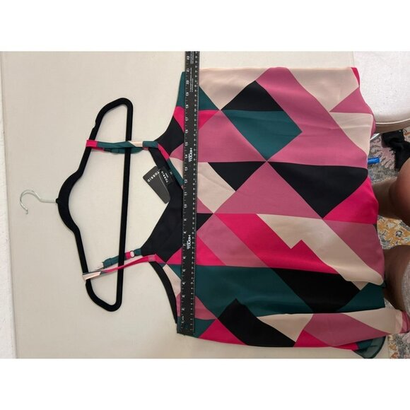 Torrid Sz 00 (US M/L Sz 10) Geo Novelty Print Tank Double Layer Flowy Lined - Picture 7 of 7